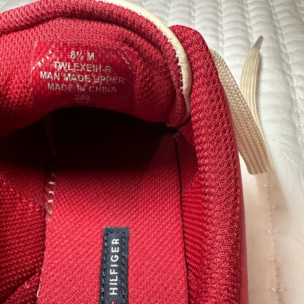 Tommy Hilfiger Red  and White/Cream Casual Sneakers women’s 8.5 - Picture 6 of 8